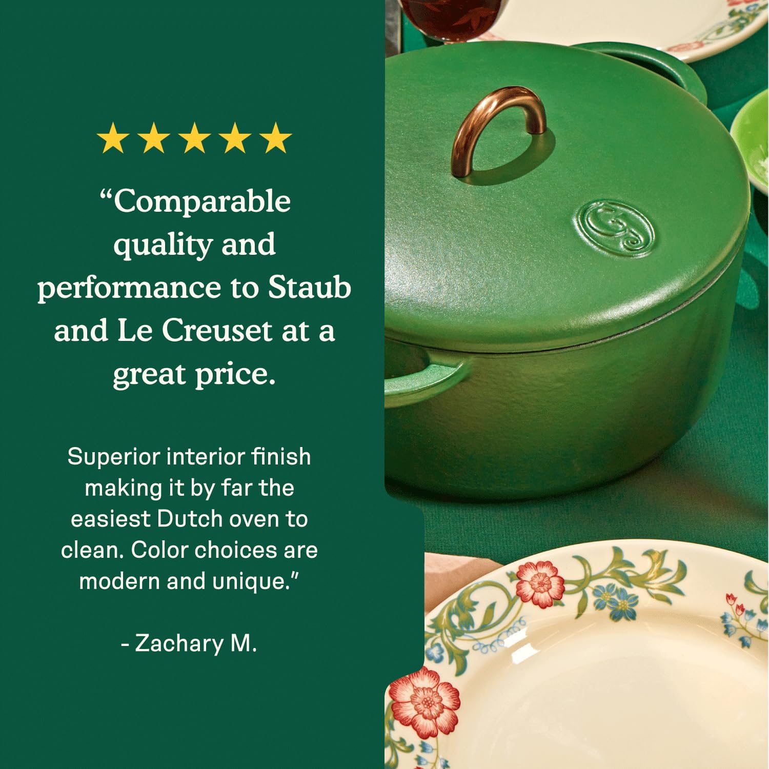 Great Jones Dutch Baby Dutch Oven with Lid (Broccoli, 3.5-Quart) | Enameled Cast Iron, Round Shape | Safe for Stovetops & Ovens up to 500°F | Space-Saving & Dishwasher-Friendly | Small-Batch Cooking