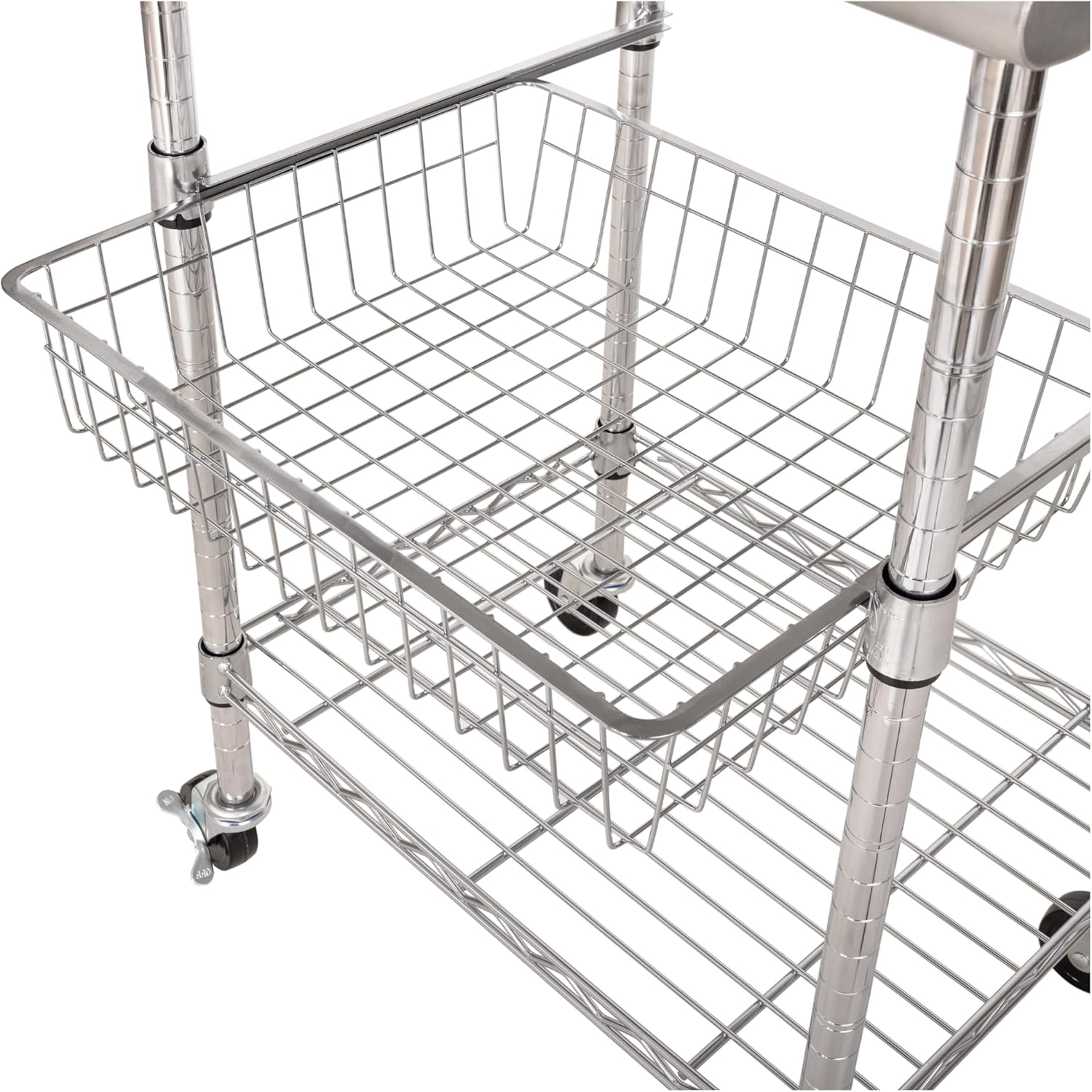 Seville Classics Commercial Work Table Island Utility Cart Prep Station, for Restaurant, Kitchen, Warehouse, Garage, Hotel, Home, Stainless-Steel Top NSF , 24