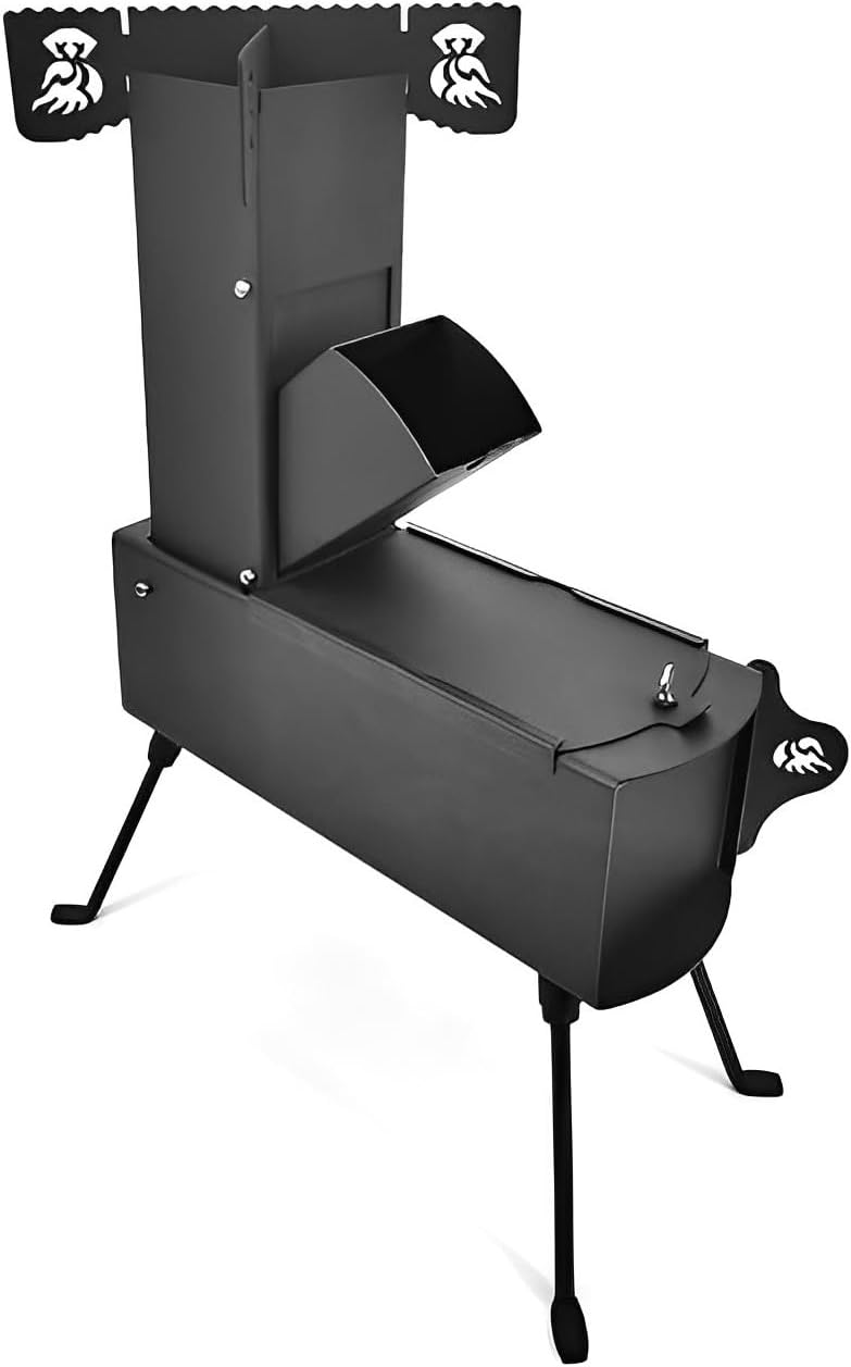 HR Innovation Folding Stove, For Outdoor Use, Black, Width 7.1 x Depth 16.5 x Height 21.9 inches (18 x 42 x 55.5 cm)