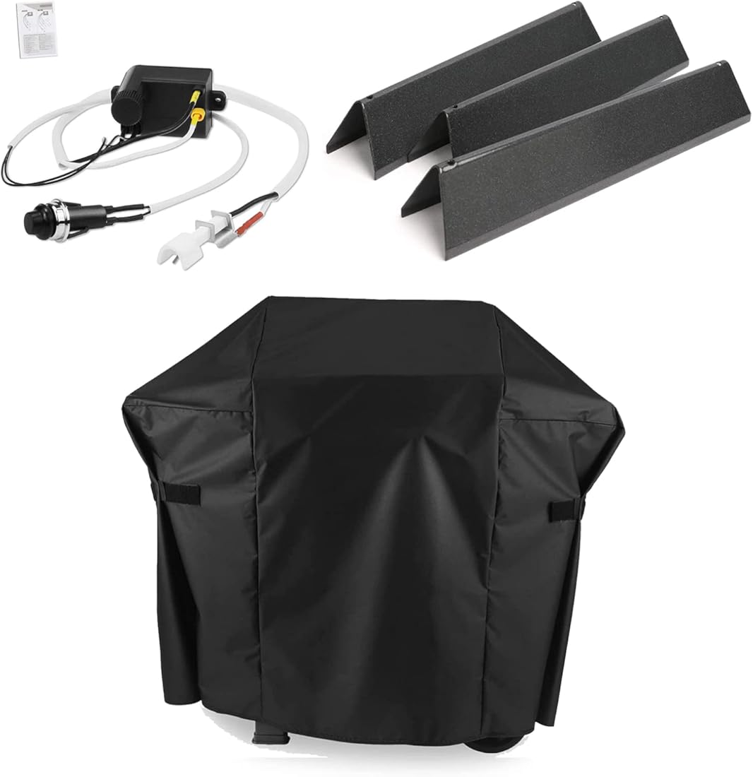 Grisun 7642 Grill Igniter, 7635 Flavorizer Bars and 7138 Grill Cover for Weber Spirit 200 Series
