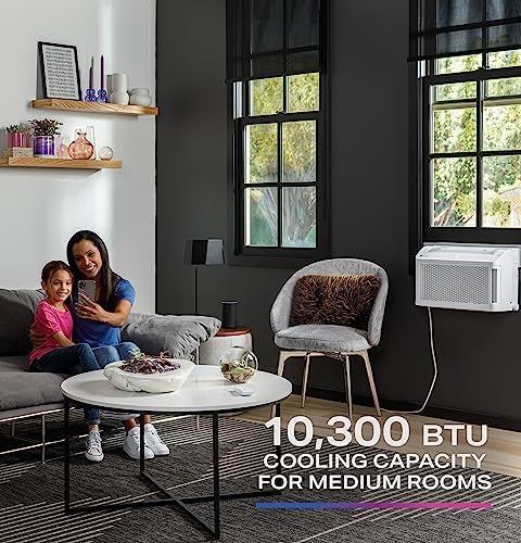 GE Profile ClearView Inverter Window Air Conditioner Unit, 10,300 BTU, U-Shaped Adjustable Depth, Energy Efficient Cooling up to 450 sq ft., Ultra Quiet, SMART Home Capable, Includes Remote, White