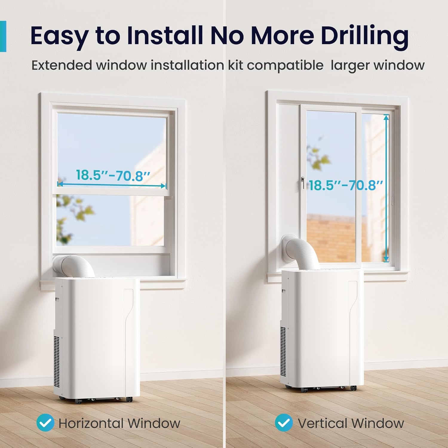 GEOLOCATION 14000 Btu Portable Air Conditioner, Powerful Cooling for Rooms up to 650 Sq.Ft, 3-in-1 AC with Fan & Dehumidifier, Easy Mobility