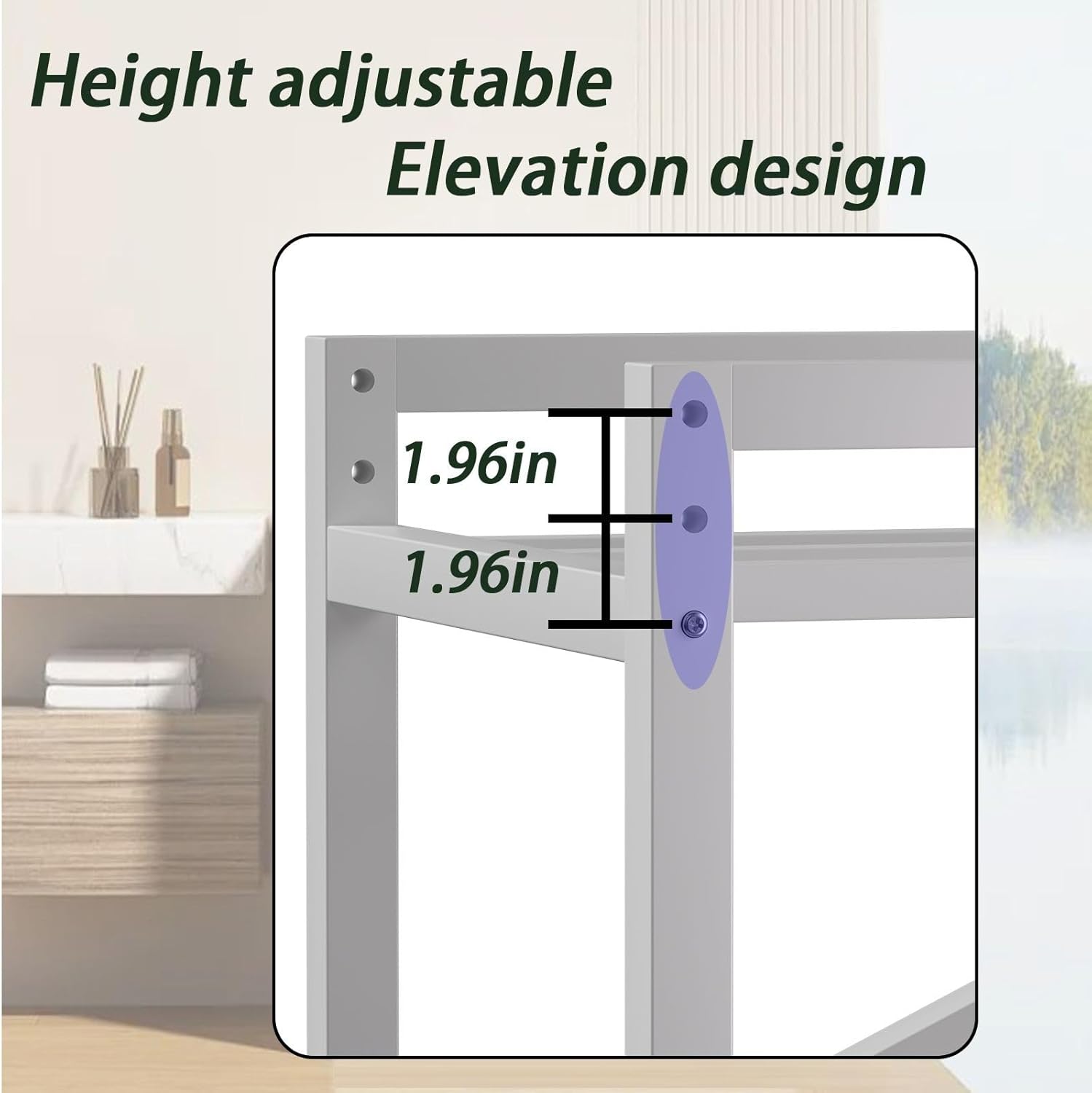 Tumble Dryer Stand with Adjustable Height, Washer and Dryer Shelves with Storage Space, Metal Over The Washer Storage Shelf, Load Capacity 300kg, for Laundry Room