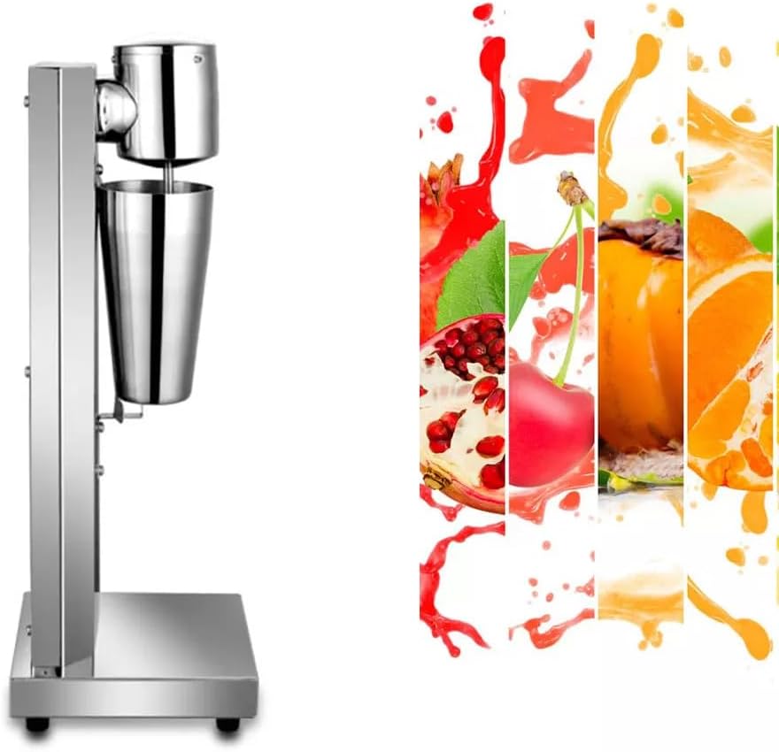 Electric Milkshake Maker Machine, Stainless Steel Milk Blender, Single Head Malt Blender, Drink Mixer, 110V 180W Commercial Smoothie Mixer (Single-head)