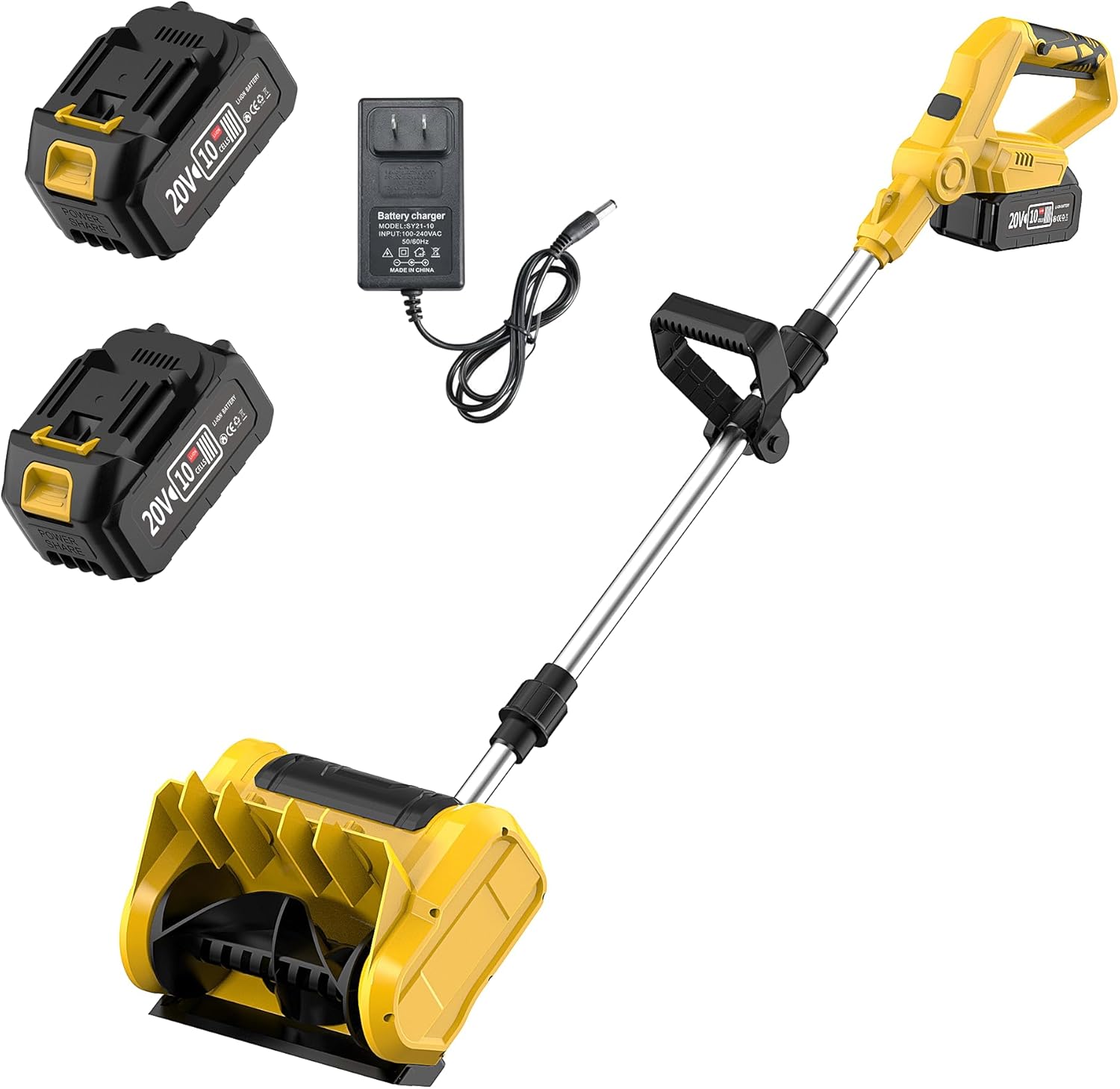 Cordless Snow Shovel, Electric Snow Blower with Total 8.0Ah Battery & Charger (Yellow)