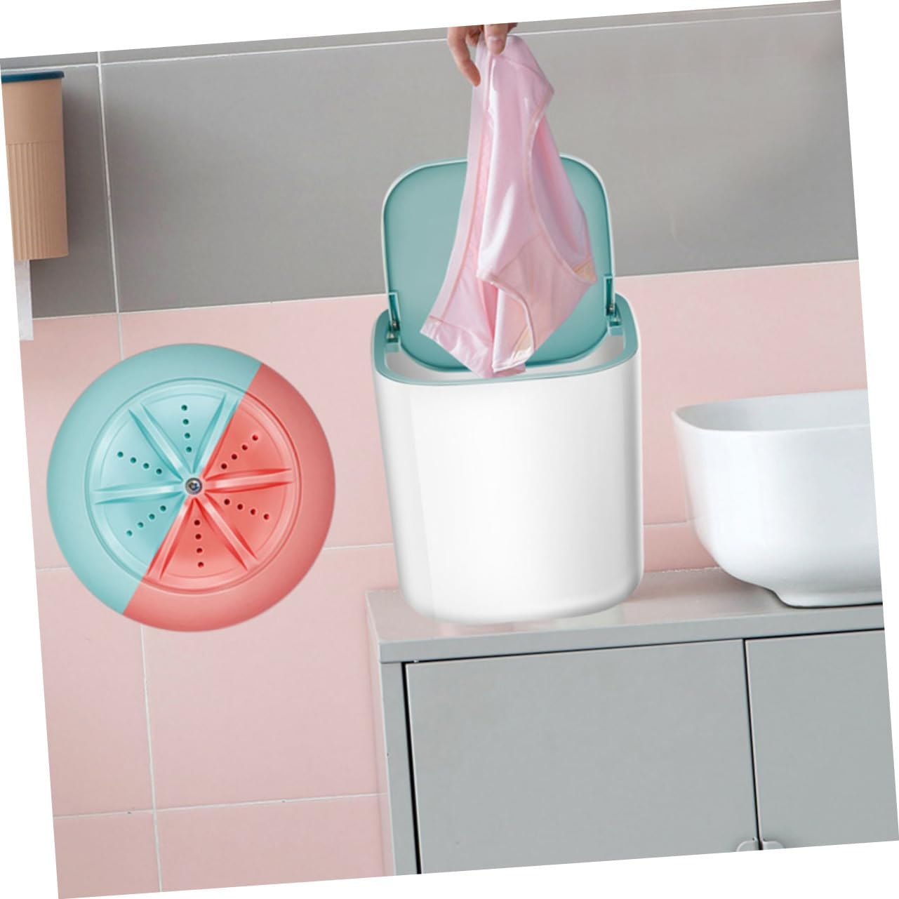 Uonlytech Mini Washing Machine Portable Turbine Washer for Laundry for Travel Home Friends Family