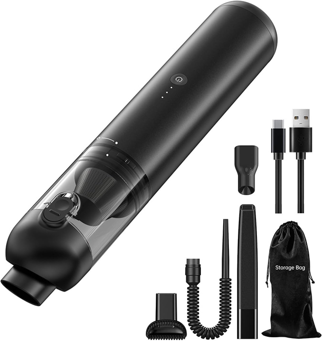 APLUSH Mini Handheld Vacuum Cordless,Car Vacuum Cordless Rechargeable with 65Db Ultra Low Noise,Portable Hand Held Vacuum for Dust, Sand, Crumbs,Home Small Dust Buster,Black