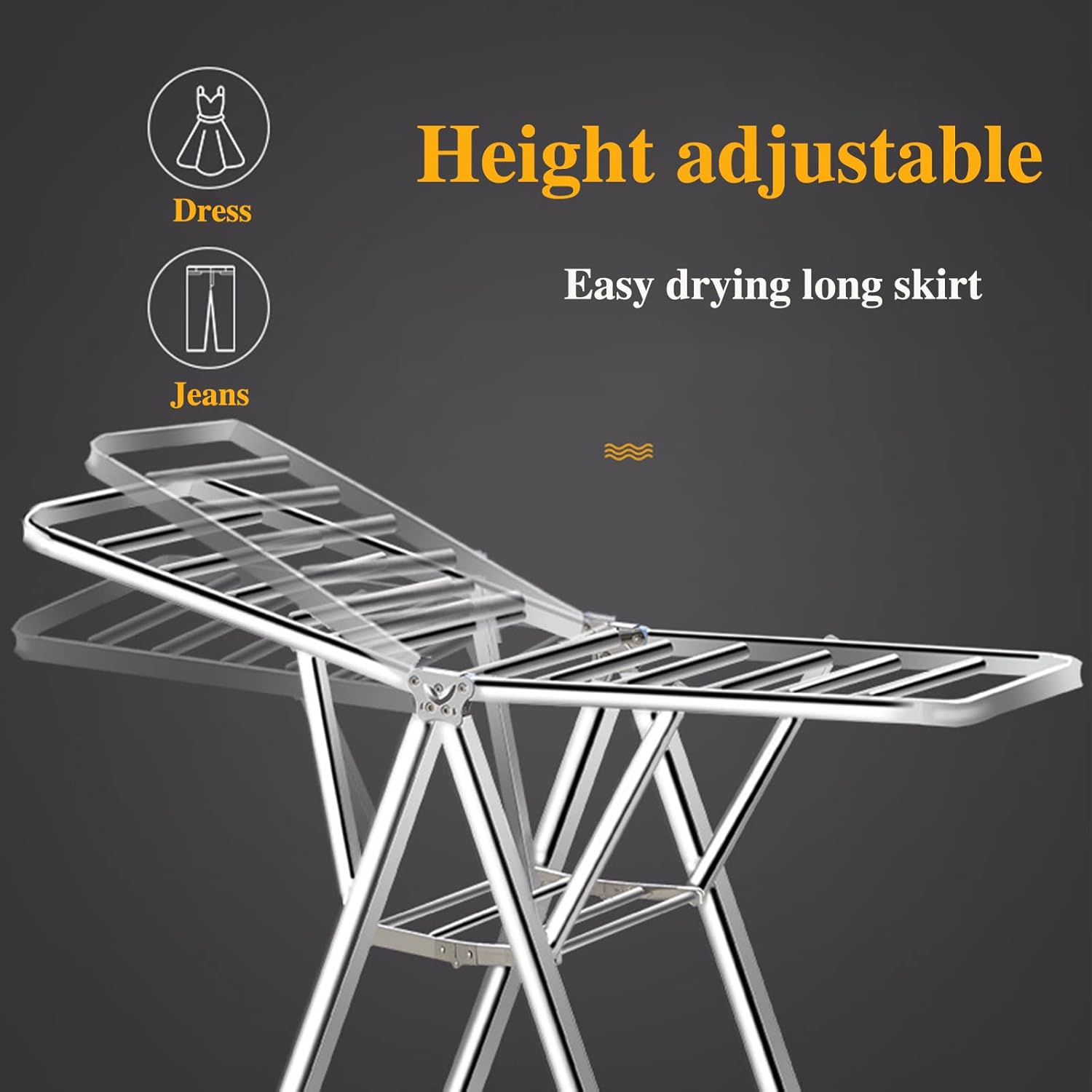 Energy Efficient Heated Clothes Dryer - 1.5m Folding Electric Airer for Bathroom & Laundry Room, Quick Drying Clothes Rack, Space-Saving Heated Drying Solution