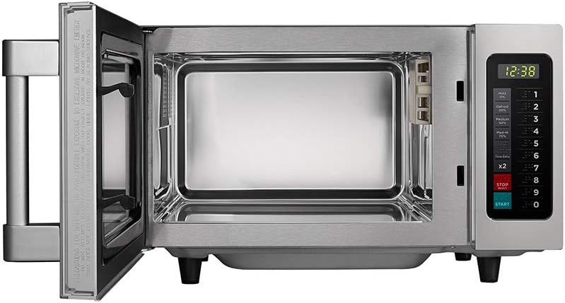 Midea Equipment 1025F1A Countertop Commercial Microwave Oven with Touch Control, 1000W, Stainless Steel, .9 CuFt