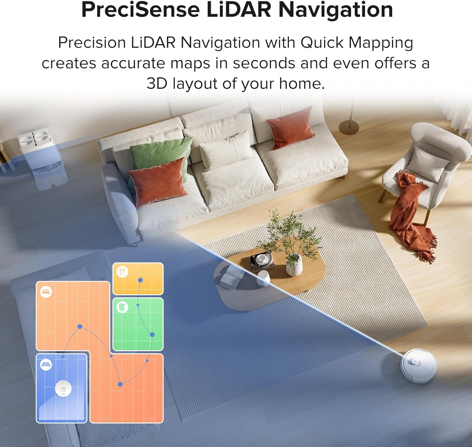 roborock Qrevo Robot Vacuum and Mop, Auto-Drying, Auto Mop Washing, Dual Spinning Mops, Auto Mop Lifting, Self-Refilling, Self-Emptying, Reactive Tech Obstacle Avoidance, 5500Pa, White (Renewed)