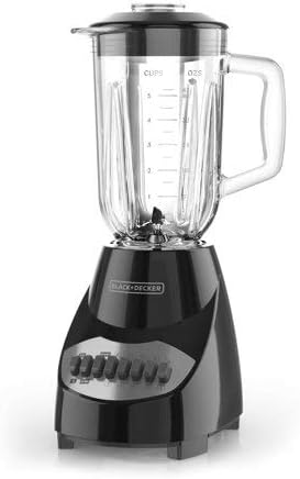 Countertop Blender with 5-Cup Glass Jar, Black, The Multi-Level Stainless Steel Blade Blends at Multiple Levels
