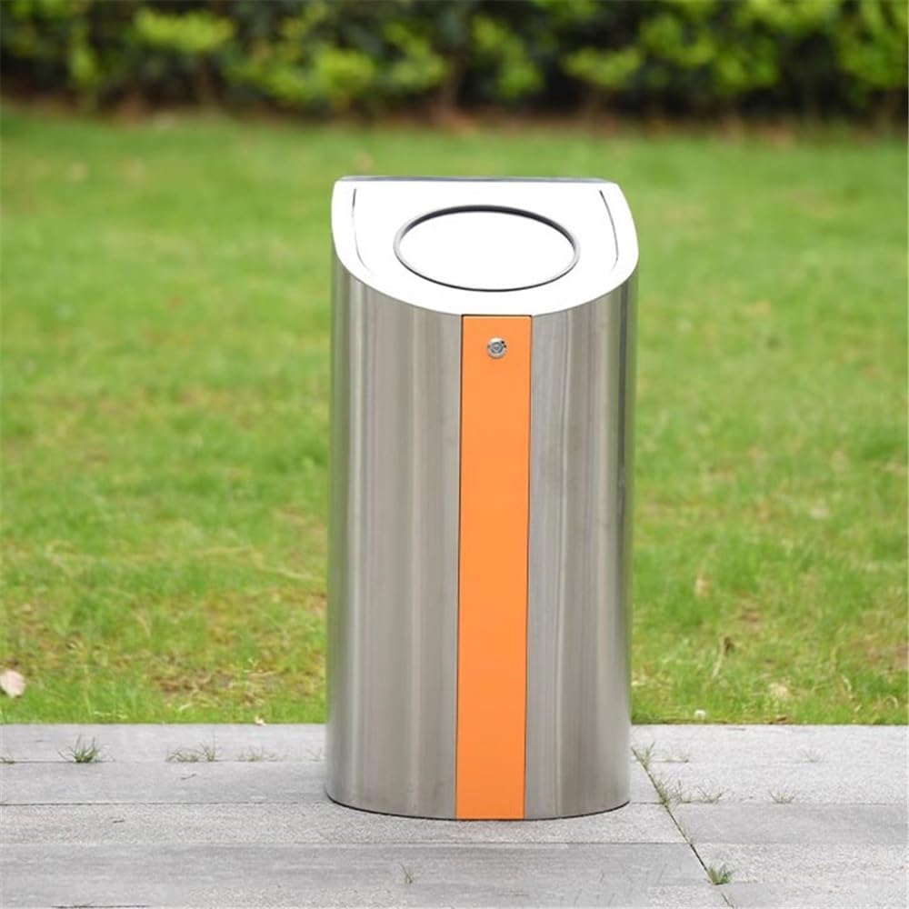 Outdoor Dustbins Commercial Household with Lid Trash Can Stainless Steel Outdoor Small Rubbish Bin