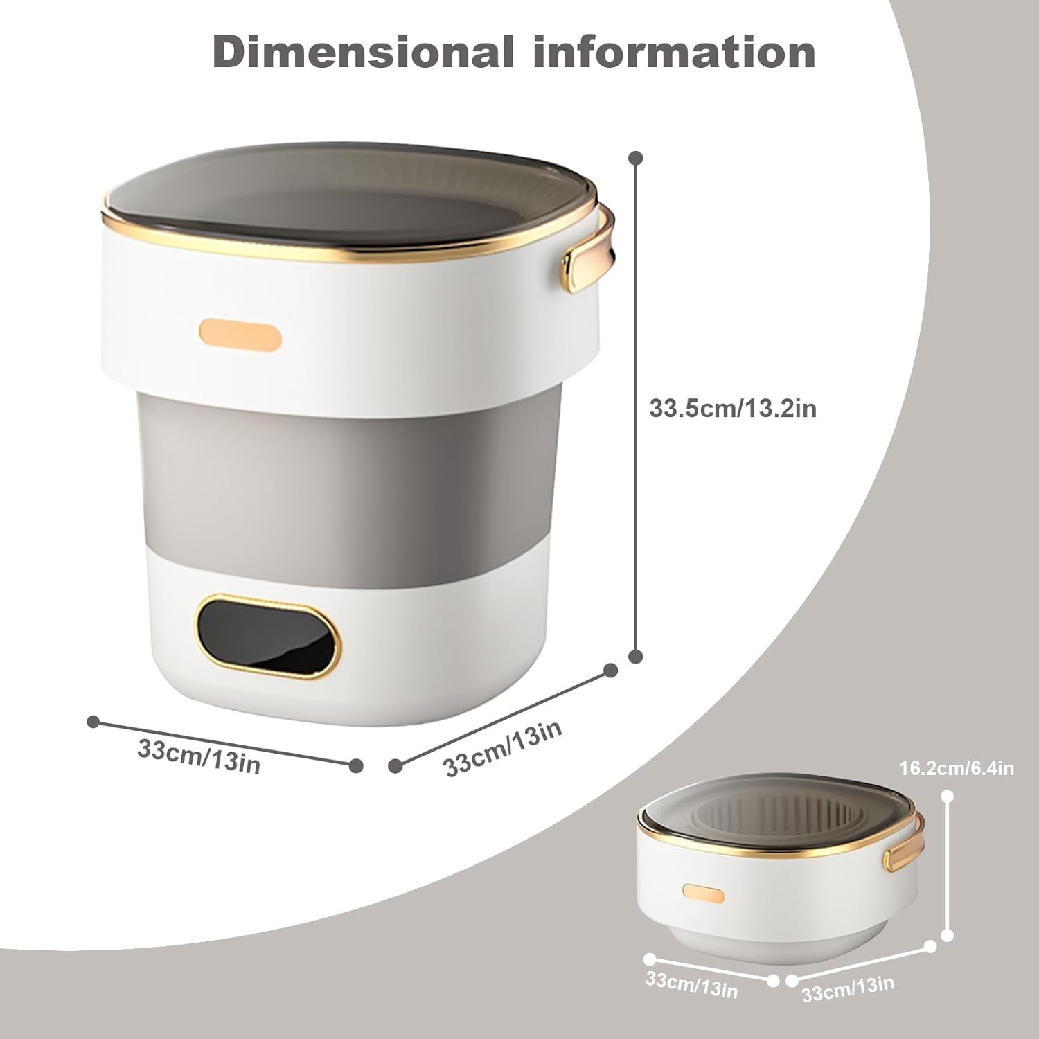 Mini Portable Washing Machine and Dryer, Mini Washer 13L, Portable Washing Machine, Fully Automatic 3 Cleaning Modes Collapsible Camping Washer for Dorm Travel