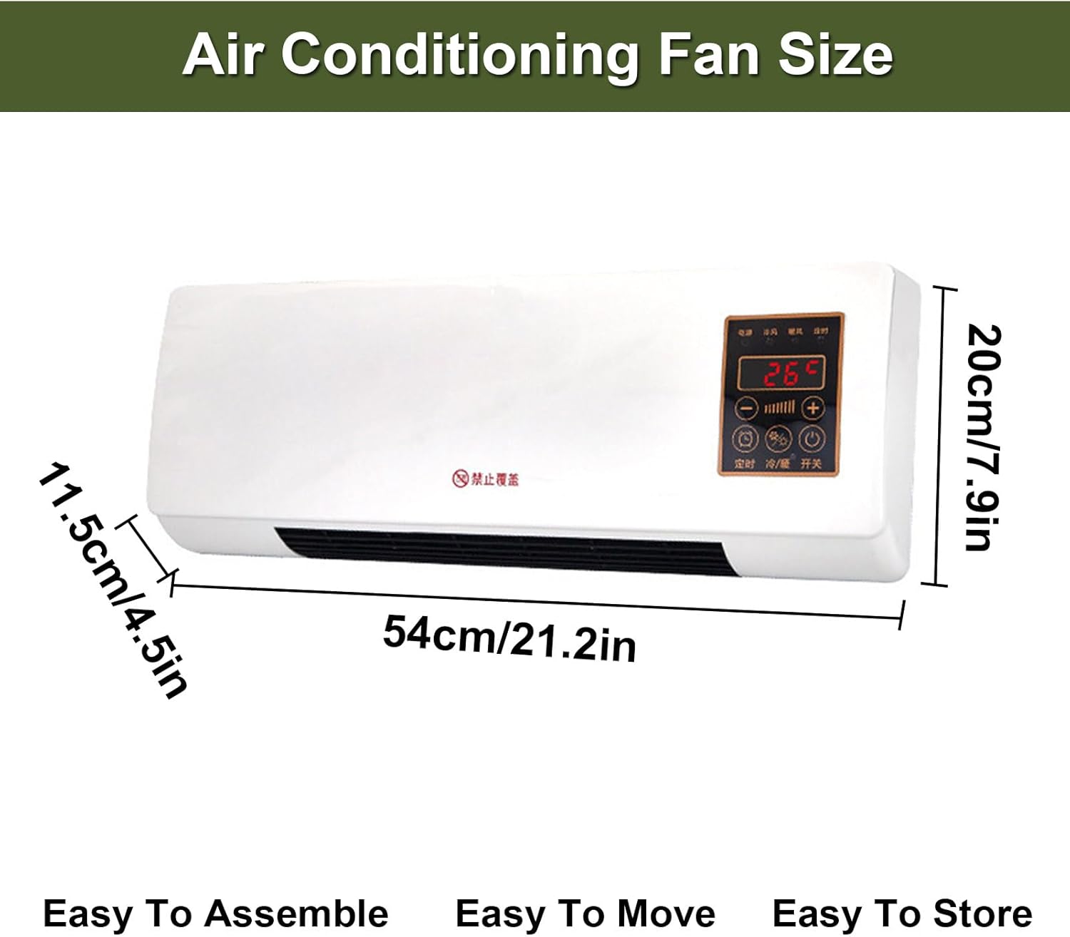 Enchantia Ductless Wall Air Conditioner, Wall-Mounted Desktop 2 In 1 Wall Mounted Ac, Silent Portable Smart Air Conditioner with Remote Control for Home Bedroom Living Room