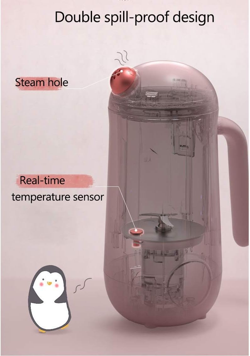 Mini Soymilk Machine Portable Soy Milk Rice Paste Maker Electric Juicer Blender Food Grinding Heating Processor 350ml(Onecolor)