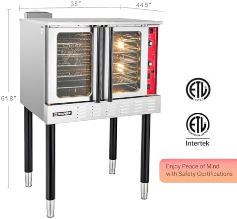 Commercial Convection Oven, Single Deck Electric Convection Oven with 10 kW Power, 7 cu ft Capacity, 38