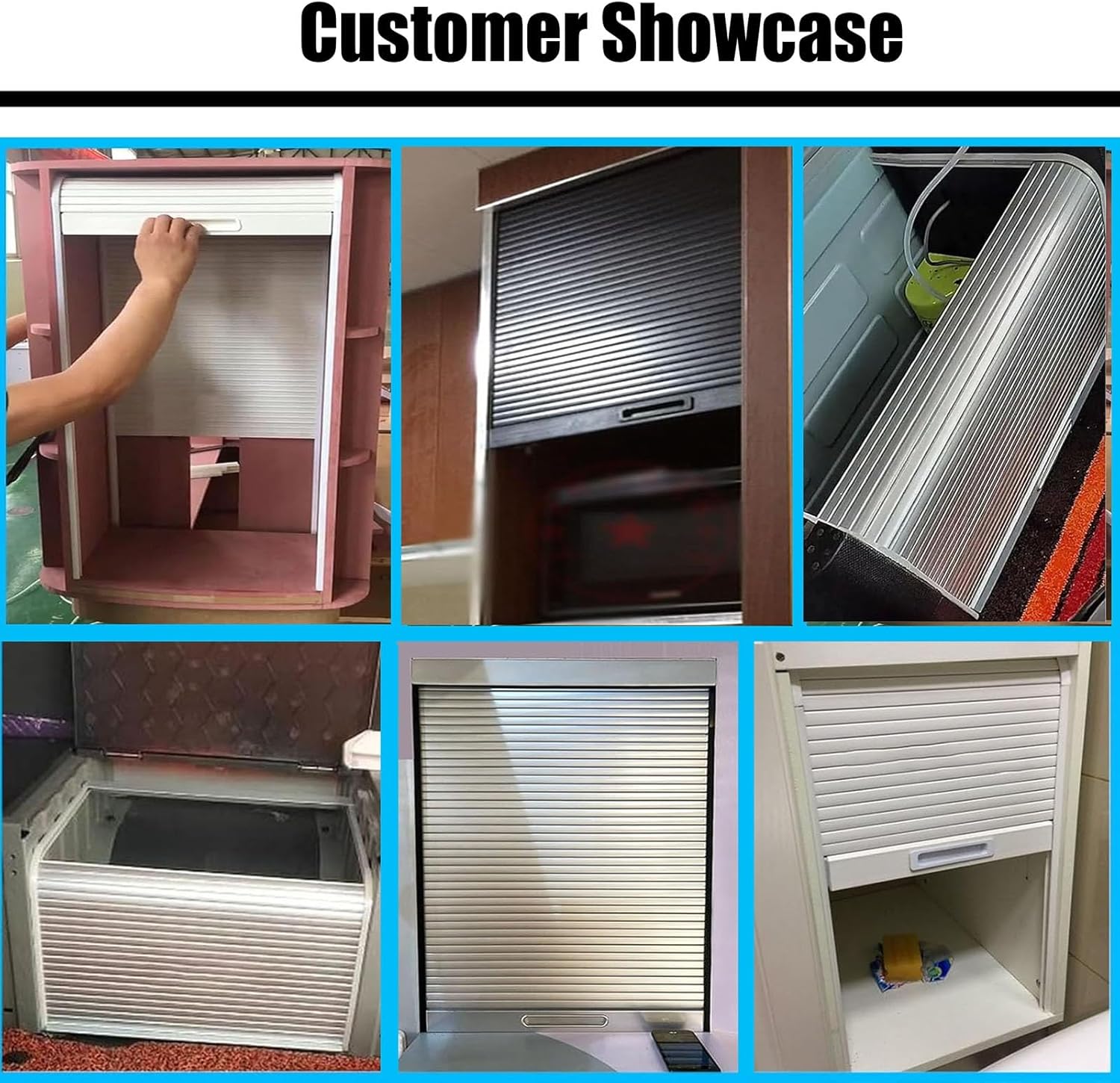 SOBS Tambour Door Kit, Small Roll Up Cabinet Folding Doors for Kitchen/Appliance Garage/Campervan, 20 2224 16 20 28 32 36 40 42 44 Inch Storage Bins Replacement Panle(91.4x76.2cm/36x30in)