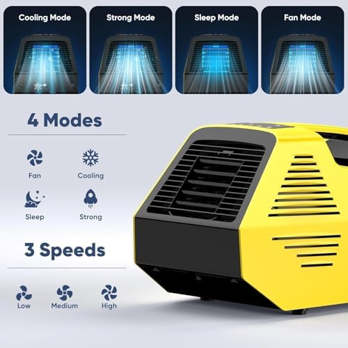 Portable Air Conditioner for Tents, 14Lbs Camping Air Conditioner with 4 Modes, Quiet Operation, 240W Low Power Consumption for RV, Car, Outdoor Use