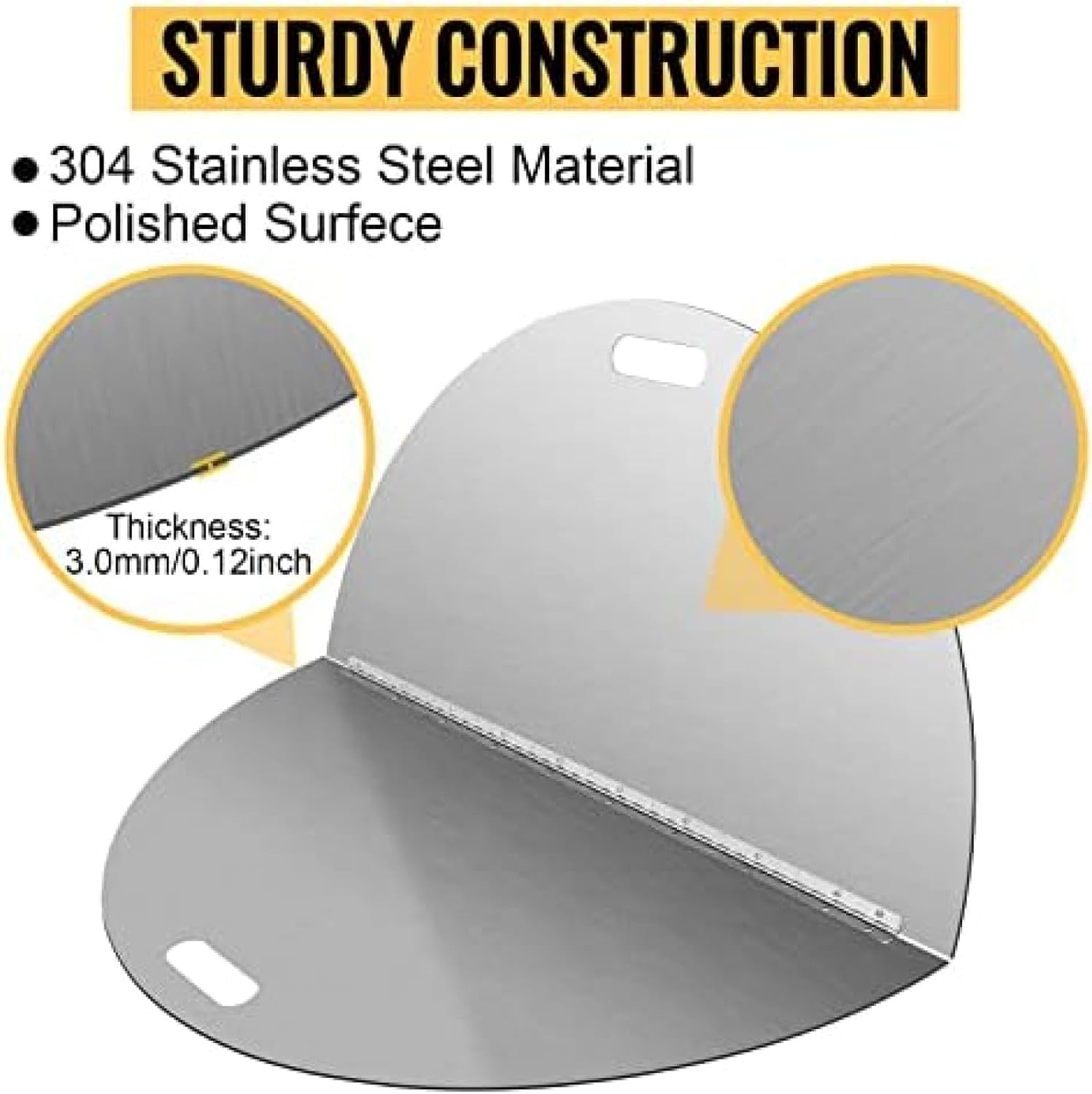 Stainless Steel Fire Pit Cover Fits Round Drop-in Fire Pit Pan and Round Flat Fire Pit Pan,40Inch