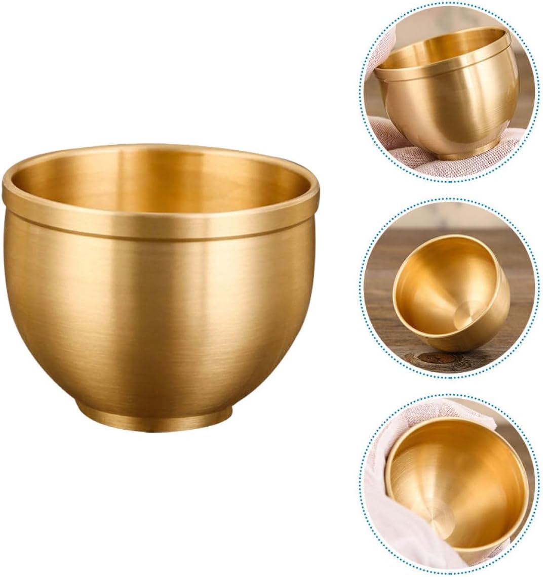 Brass Tea Cups Small Household Teacup Set Vintage Design Stable Metal Water Mug for Tea Coffee