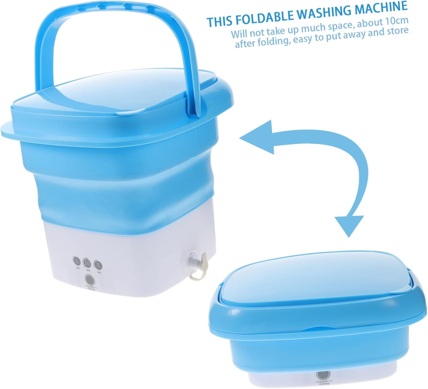 HOMSFOU Mini Washing Machine Portable Apartment Washer Folding Laundry Machine for Travel Easy to Drain Hand