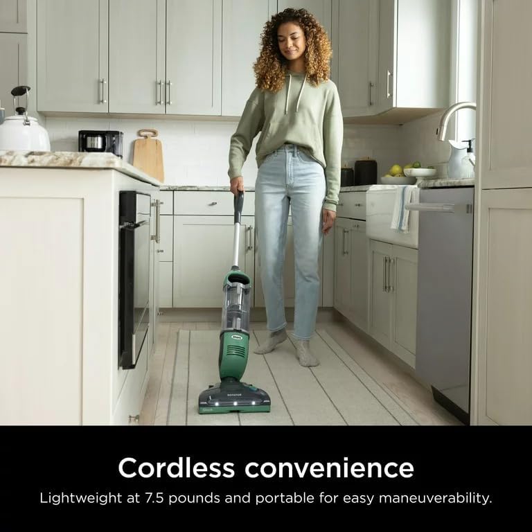Shark SV1114 Rotator Freestyle Upright Bagless Cordless Stick Vacuum with Precision Charging Dock for Carpet, Hard Floor and Pet with XL Dust Cup and 2-Speed Brushroll, Green/Grey (Renewed)