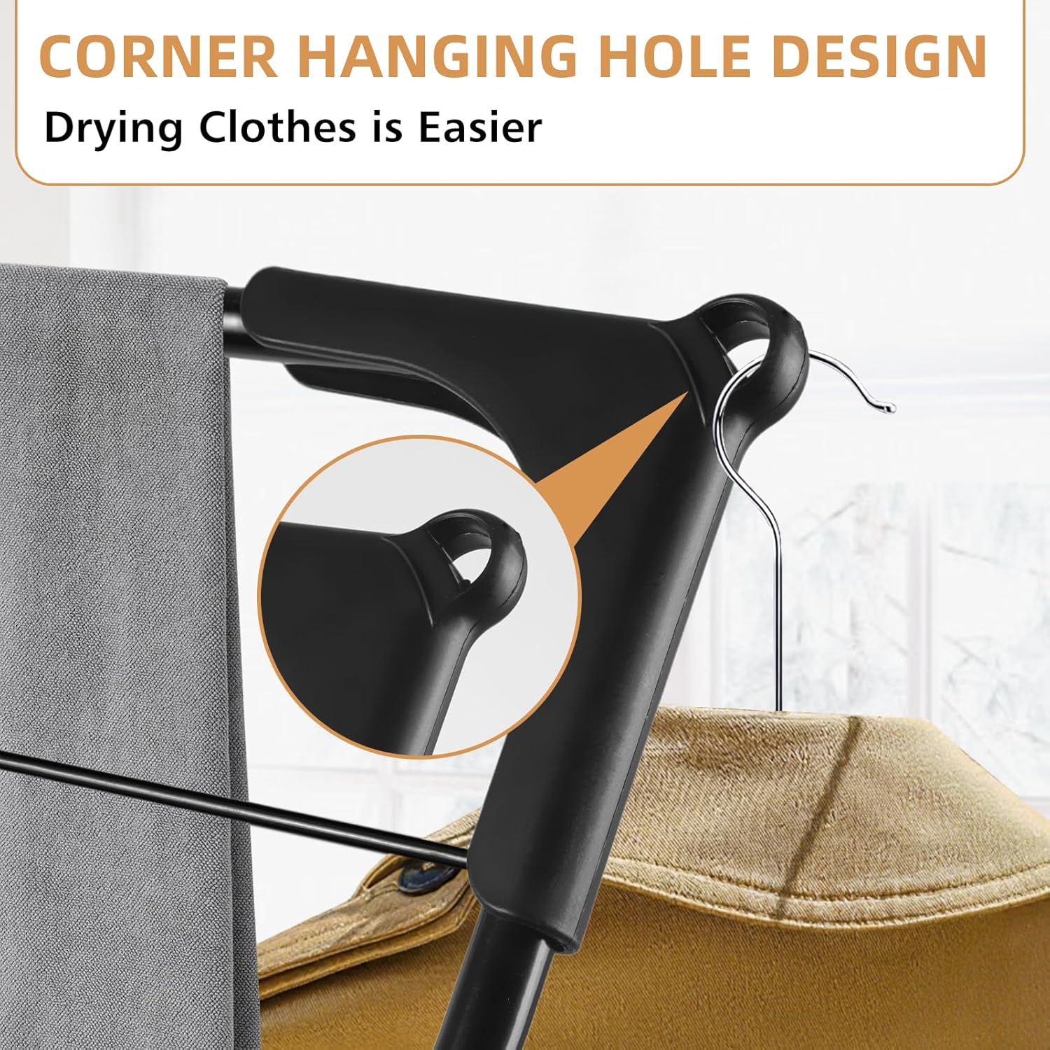 Foldable Clothes Drying Rack | Portable Collapsible Laundry Drying Rack | Use for Indoor & Outdoor | Space Saving | Black 54