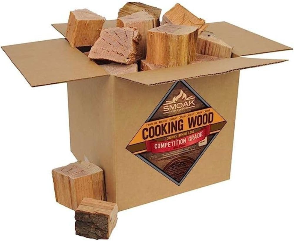 Smoak Firewood’s Cooking Wood Chunks (Competition Grade) USDA Certified for Smoking, Grilling or Barbequing (RED Oak 25-30lbs 1728 Cubic in.)