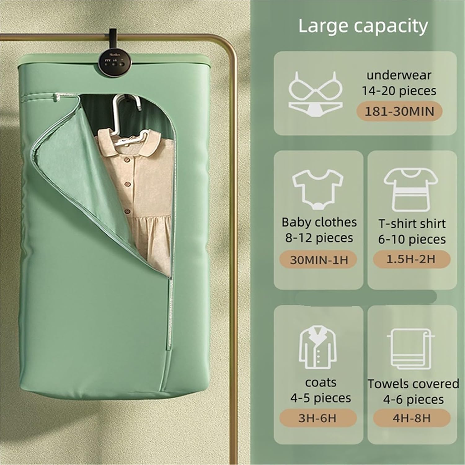 Portable Clothes Dryer, Folding Electric Clothes Dryer Smart Drying Rack Hang Dryer Machine,for Travel,Apartment