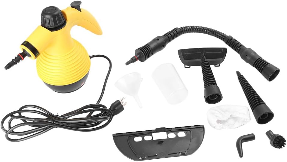 Mallofusa Portable Steam Cleaner, Multi-Purpose Handheld Steam Cleaning Tool for Bathroom Kitchen Office Sofa Car Cleaning and Disinfecting, No Chemicals, Yellow