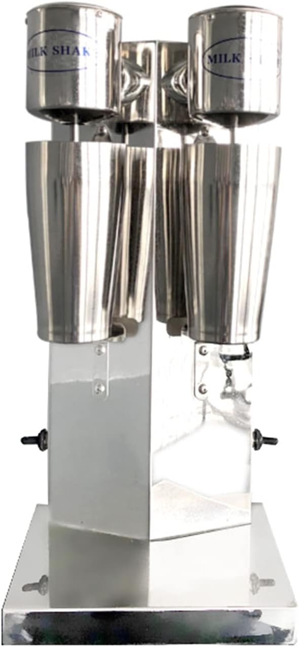 Milkshake Machine, 180W 110V Double Head Electric Milkshake Maker with 2 Speed Adjustable 27.05 Ounces Per Cup Capacity Electric Beverage Blender with 2 Measuring Cups for Protein Shakes