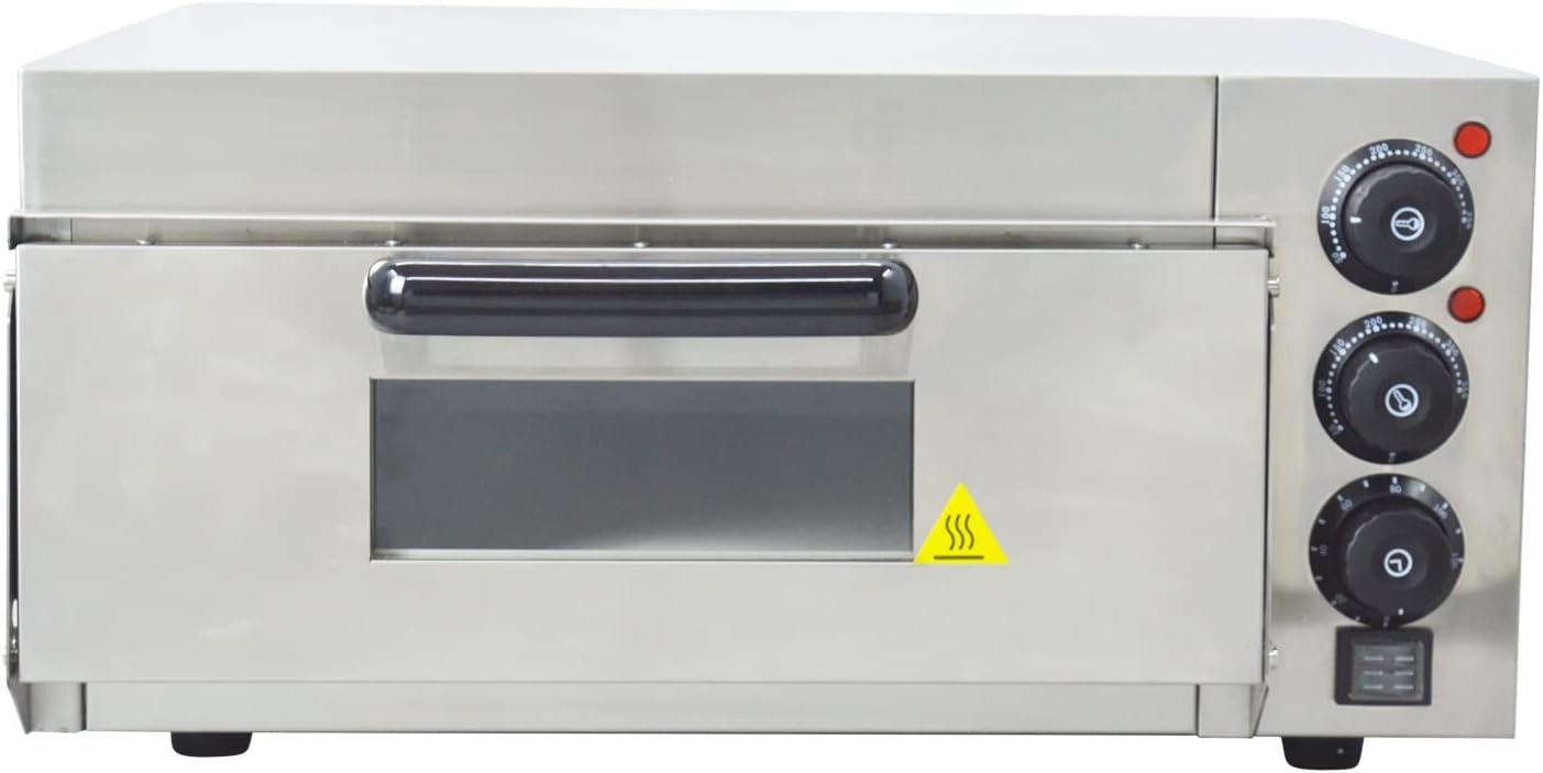 TECHTONGDA Commercial Pizza Oven Convection Oven 2KW Single Electric Commercial Bread Machine with 2 Thermostats