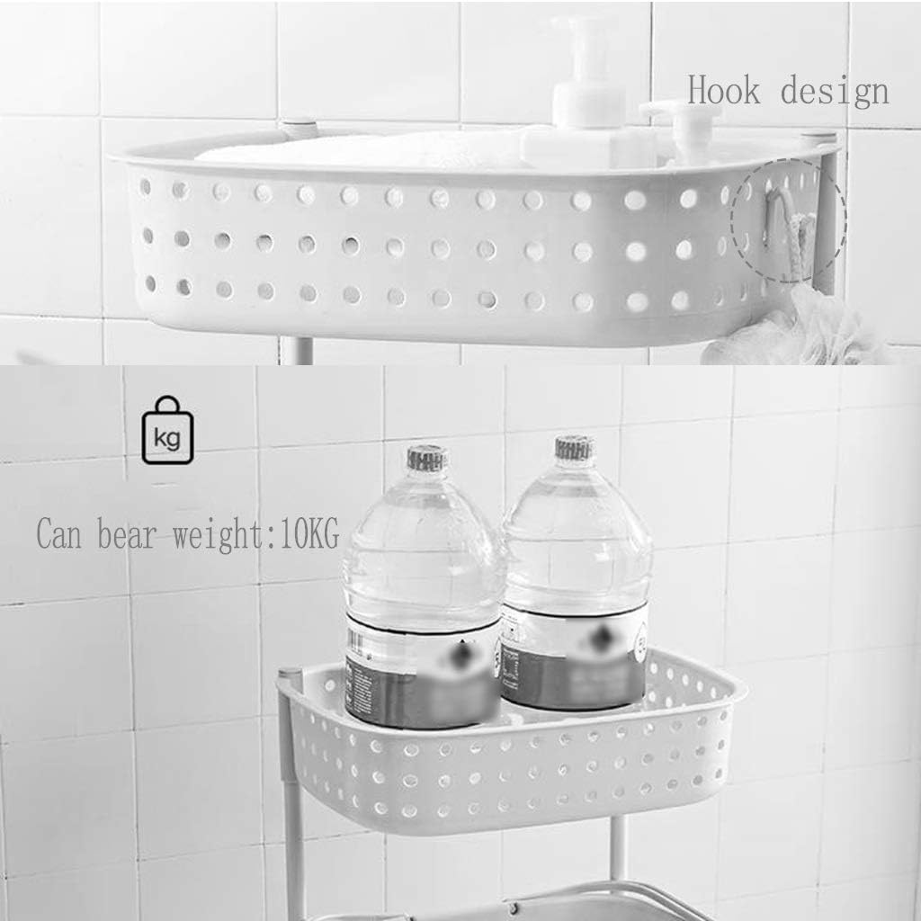 Laundry basket laundry bucket three-layer classification and wheels laundry basket bedroom balcony washing machine plastic laundry basket (Color : Gray Size : 44*32.5*103cm) (Brown 44*32.5*103cm)