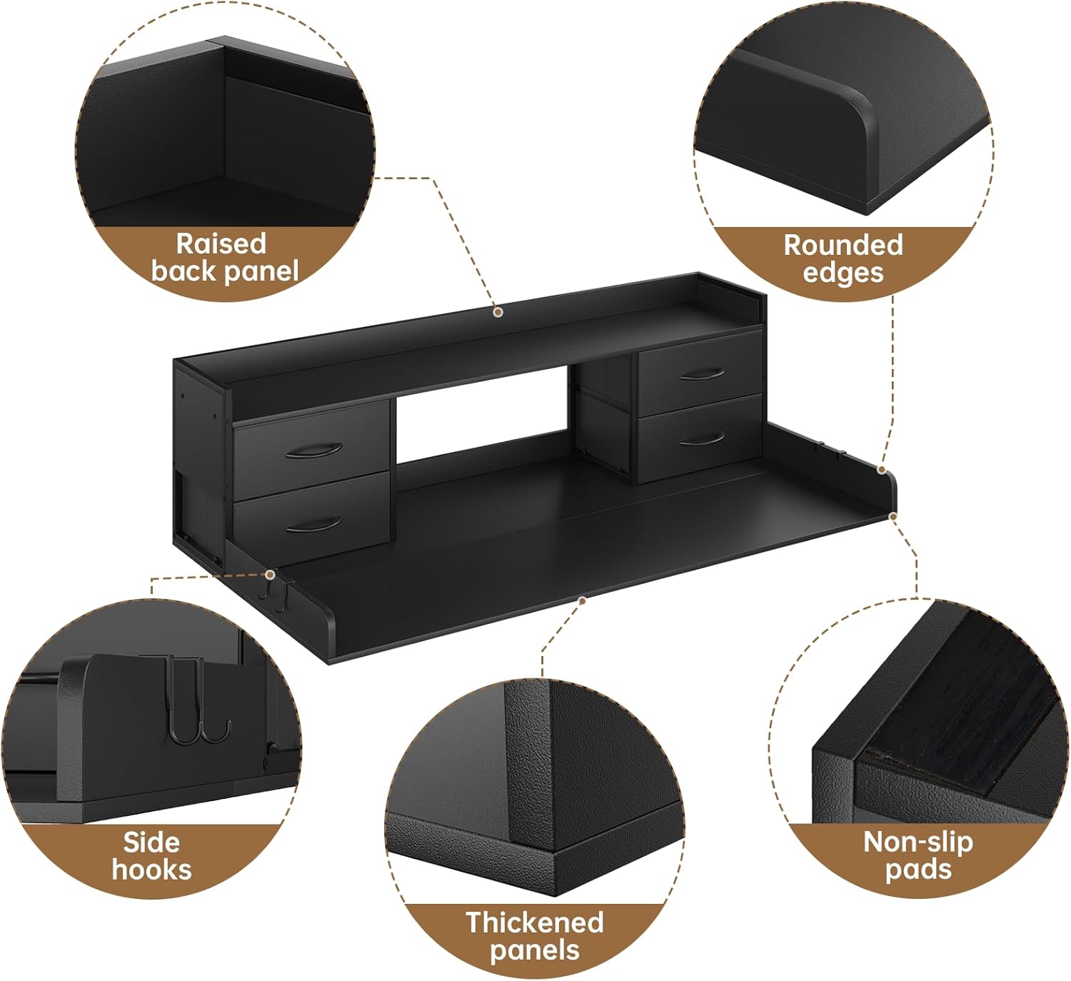 4 Drawers Washer Dryer Countertop with Shelf, 27.5