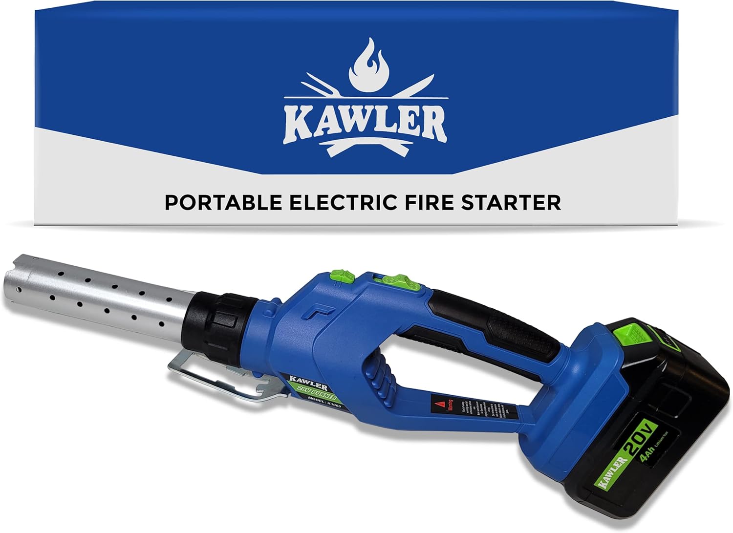 Electric Charcoal Starter Electric Fire Starter for Charcoal Grill Rapid Fire and Charcoal Lighter Fast, Super Heated Air and 1 Battery