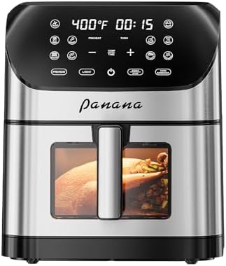 Panana Air Fryer 8.5QT For Quick Easy Meals, Compact Air Fryer with 10 Preset Function, Airfryer with Easy View Window, Adjustable Timer And Temperature, LED Display and Touch Control, 1700W