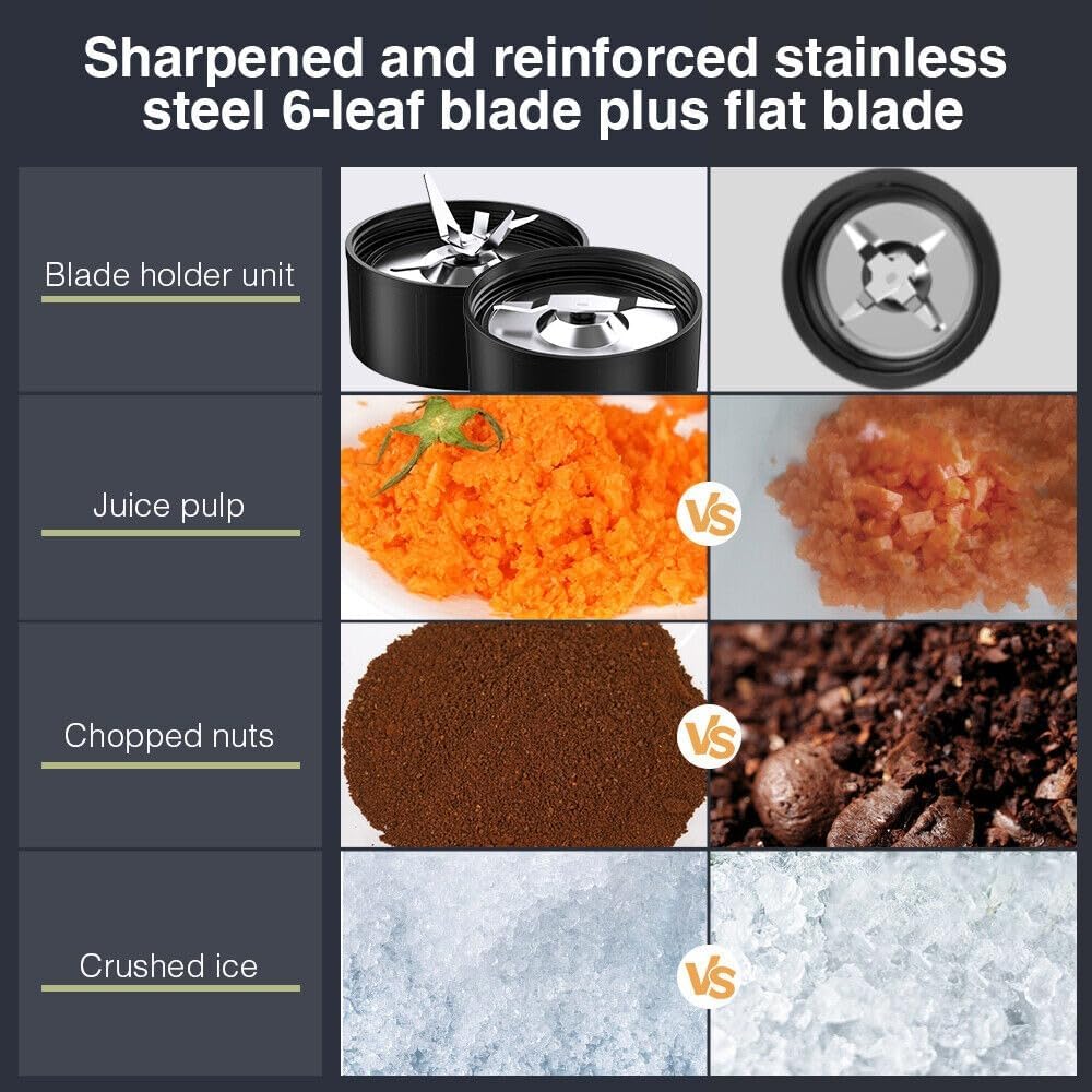 900W Electric Juicer Fruit Vegetable 11Pieces Personal Blender and Grinder Combo