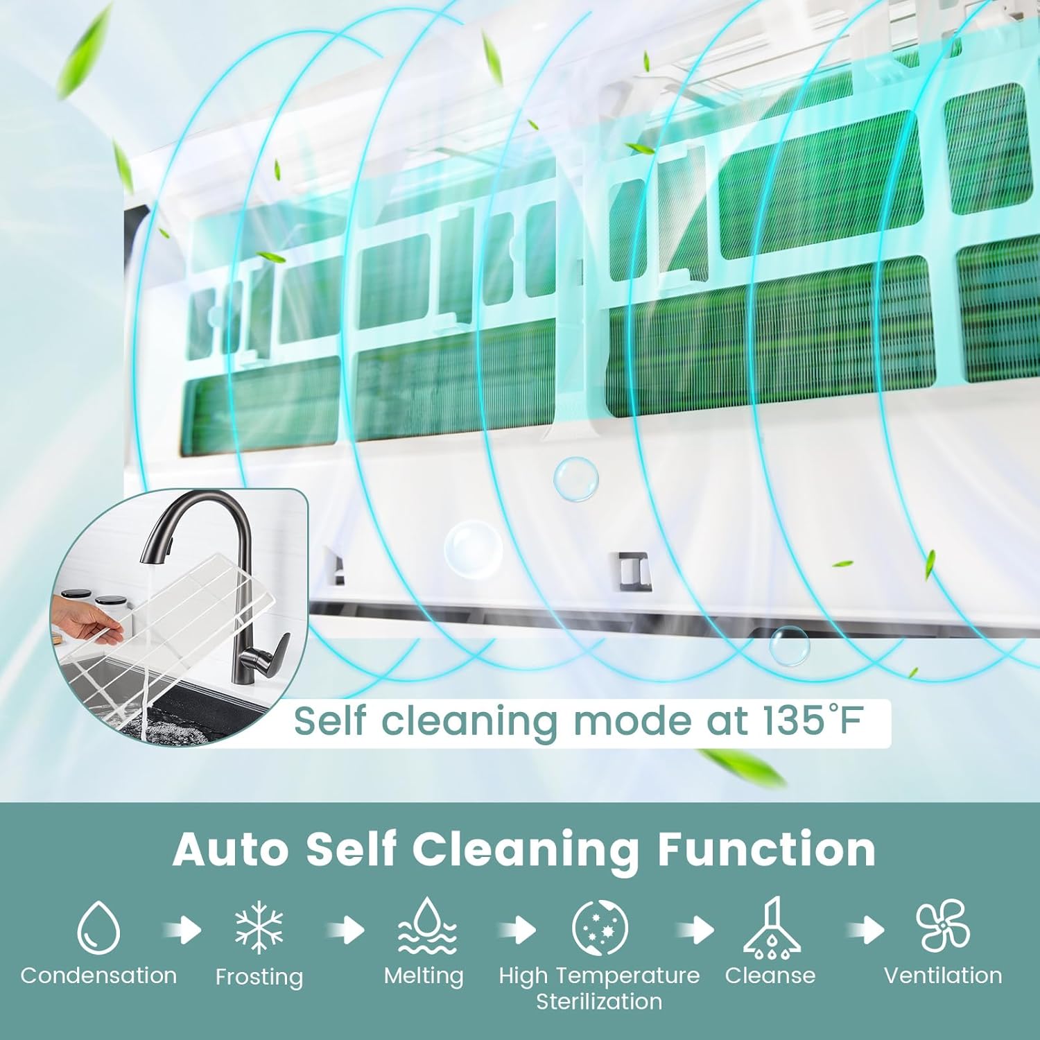 RELAX4LIFE Mini Split Ac/Heating System, 24000 BTU Ductless Mini Split Air Conditioner w/Heat Pump, Works with Alexa, Cools Up to 1500 Sq.Ft, Installation Kit, 21 SEER2 208-230V Inverter Split AC Unit