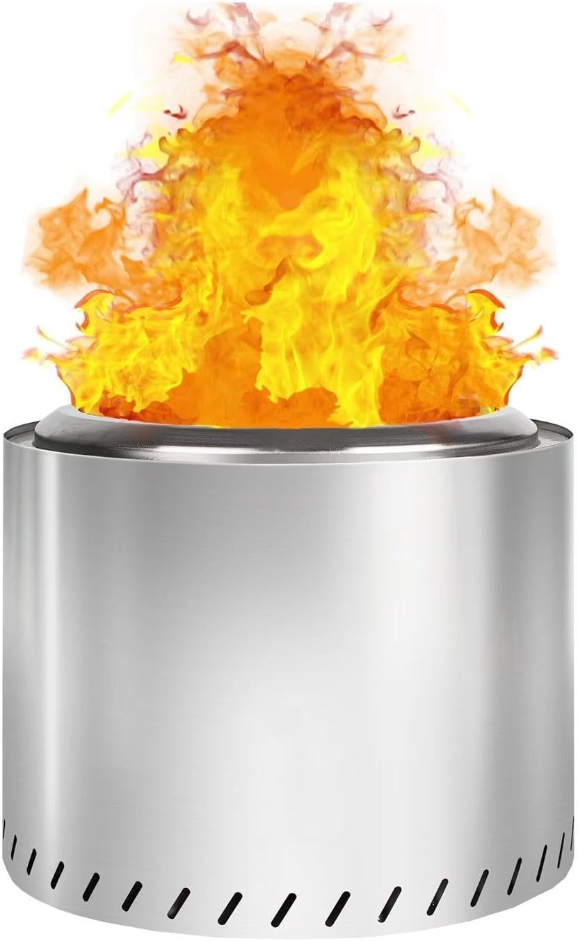 Smokeless Fire Pits 19.4 Inches Outside, Extra Large Smokeless Fire Pit Durable Stainless Steel for Wood Burning, Smokeless Fire Pit for Patio Garden,Camping,Backyard