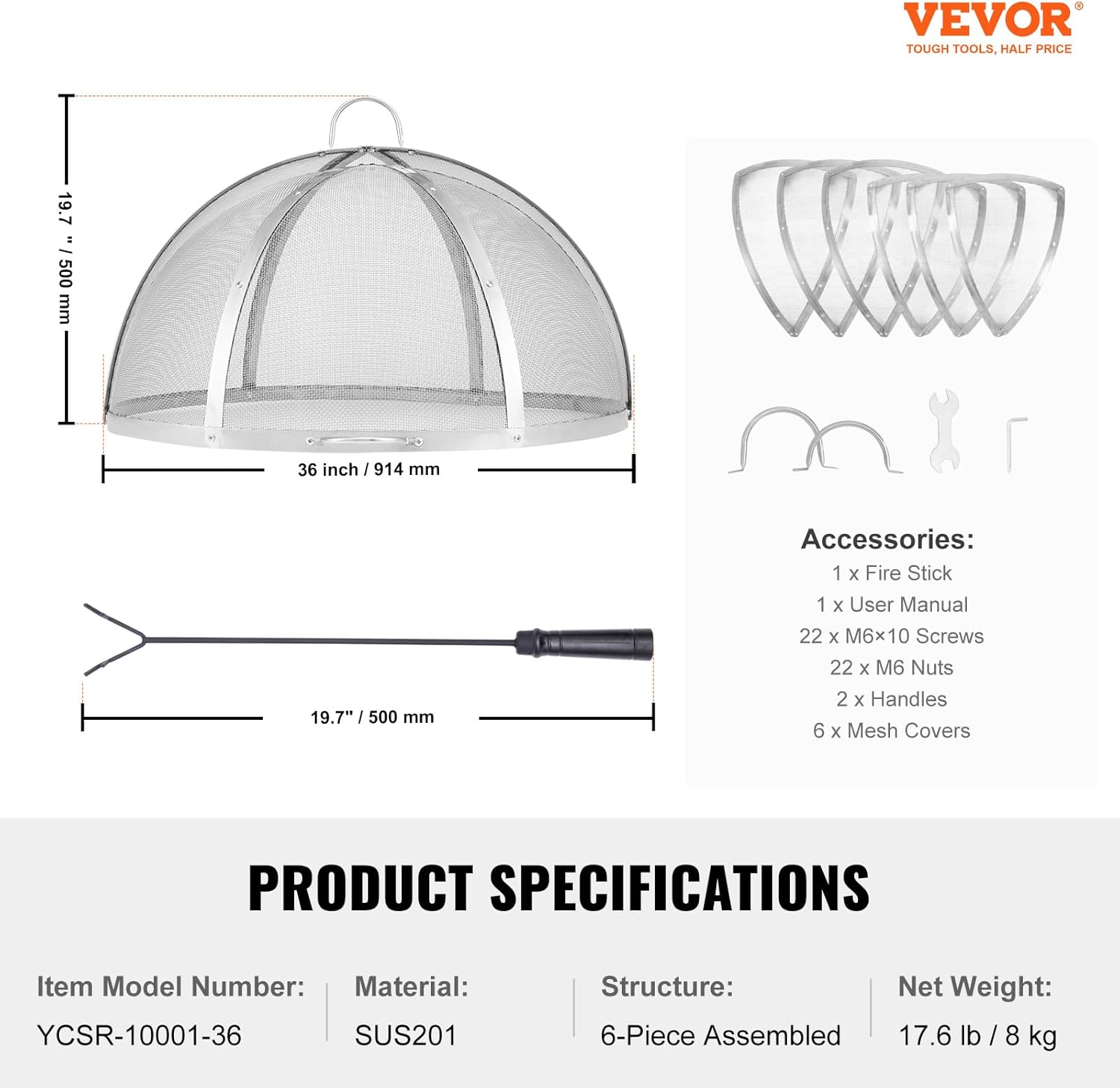 Happybuy Firepit Spark Screen Lid, Outdoor Firepit Ring Cover Round Accessory. Metal Fire Pit Cover. Easy-Opening Stainless Steel Fire Ring Cover for Patio and Backyard Fire Pits, 36