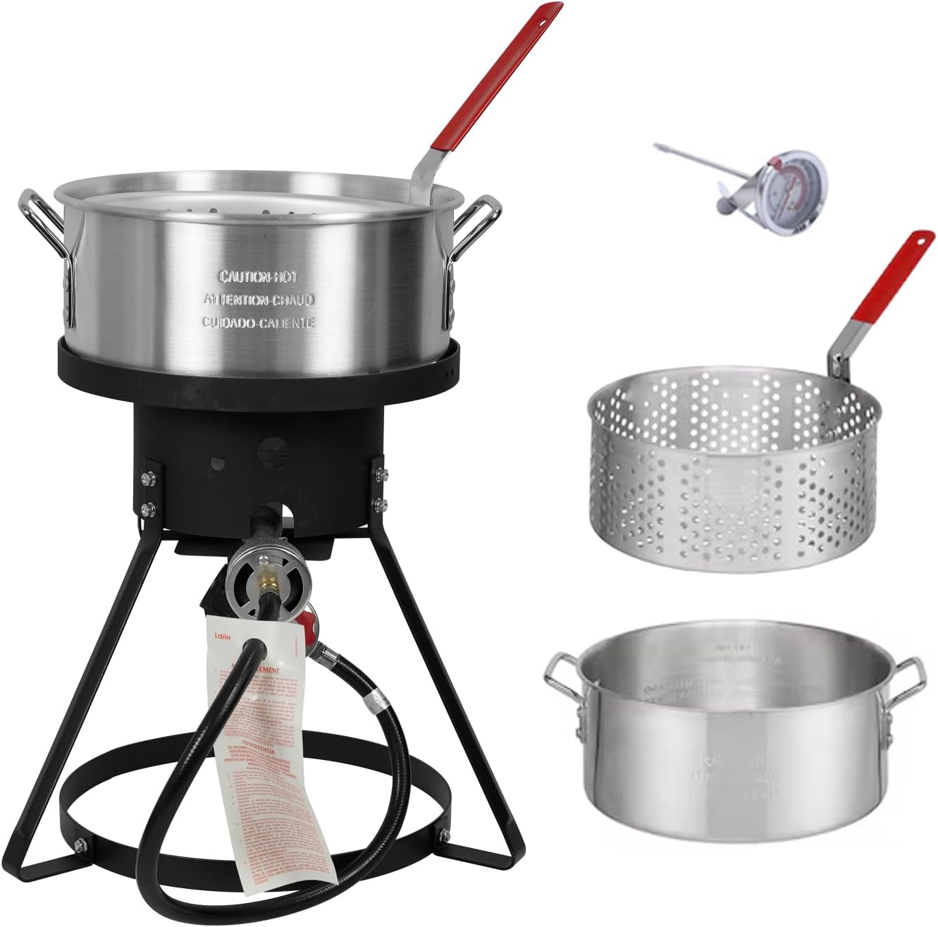 10.5-Quart Outdoor Propane Fish Fryer with Aluminum Filter Basket and Thermometer