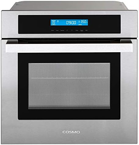 COSMO COS-C106SIX-PT 24 in. Lumin Collection 2.5 cu. ft. Electric Wall Oven, 8 Functions and True European Convection in Stainless Steel