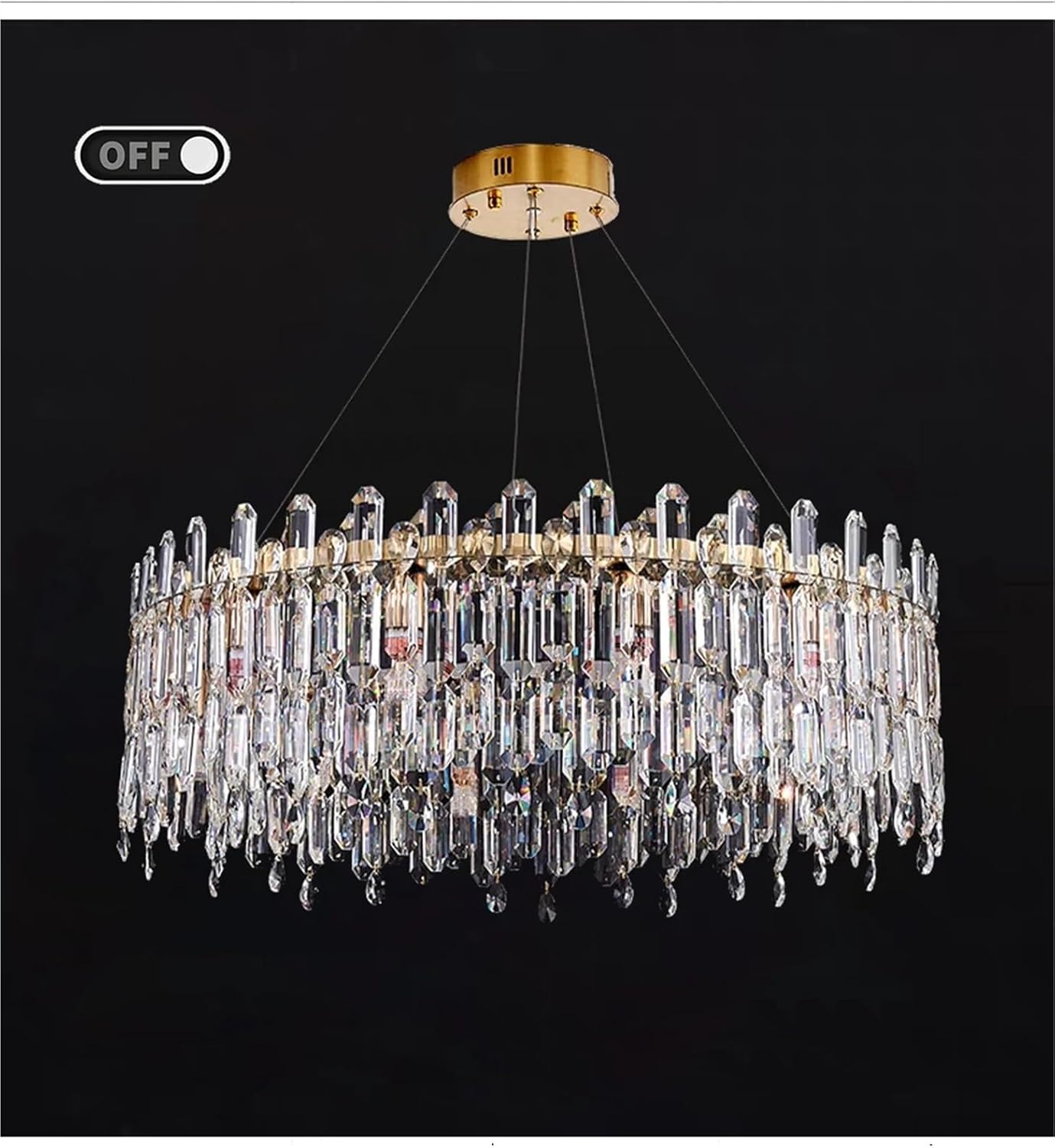 Sparkling Crystal Pendant Lights for Home Ceiling LED Luxury Modern Hanging Lamp for Room Decor Restaurant,Household