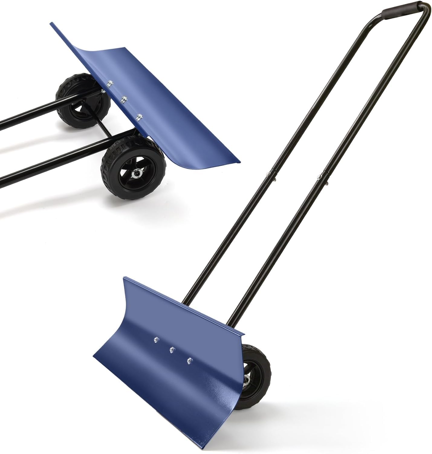 30-Inch Wide Snow Shovel with Wheels,Snow Shovel Pusher and Barn Shovel and an Adjustable Handle