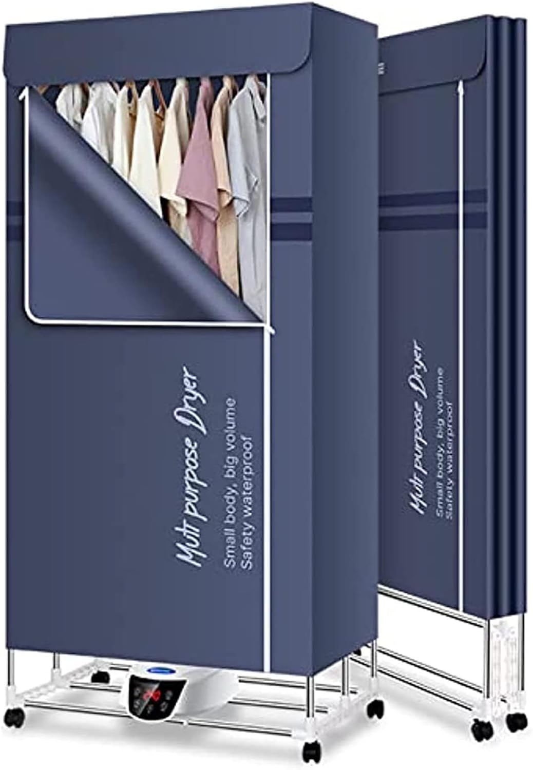 Clothes Airer,Electric Clothes Airer Dryer Rack Foldable with Cover - 2300W Heated Drying Rack Indoor 3-Tier Energy Saving Electric Clothes Dryer