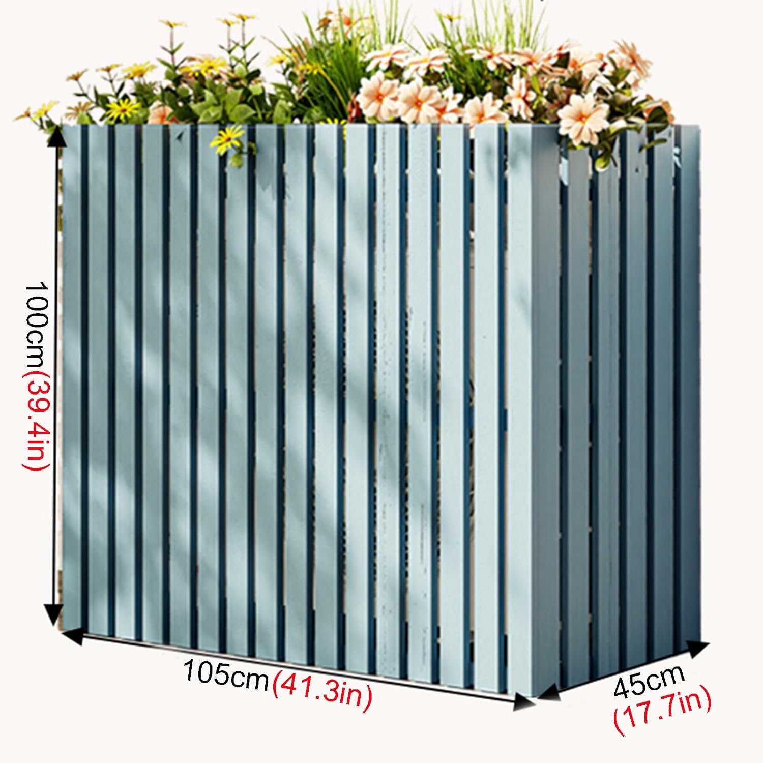 Outdoor Air Conditioner Rack Rain and Sun Grille Solid Wood Garden Shelf Air Conditioner Protective Cover Removable Easy to Assemble Balcony Shelter Decoration ( Color : Yellow , Size : 105X45X100CM )
