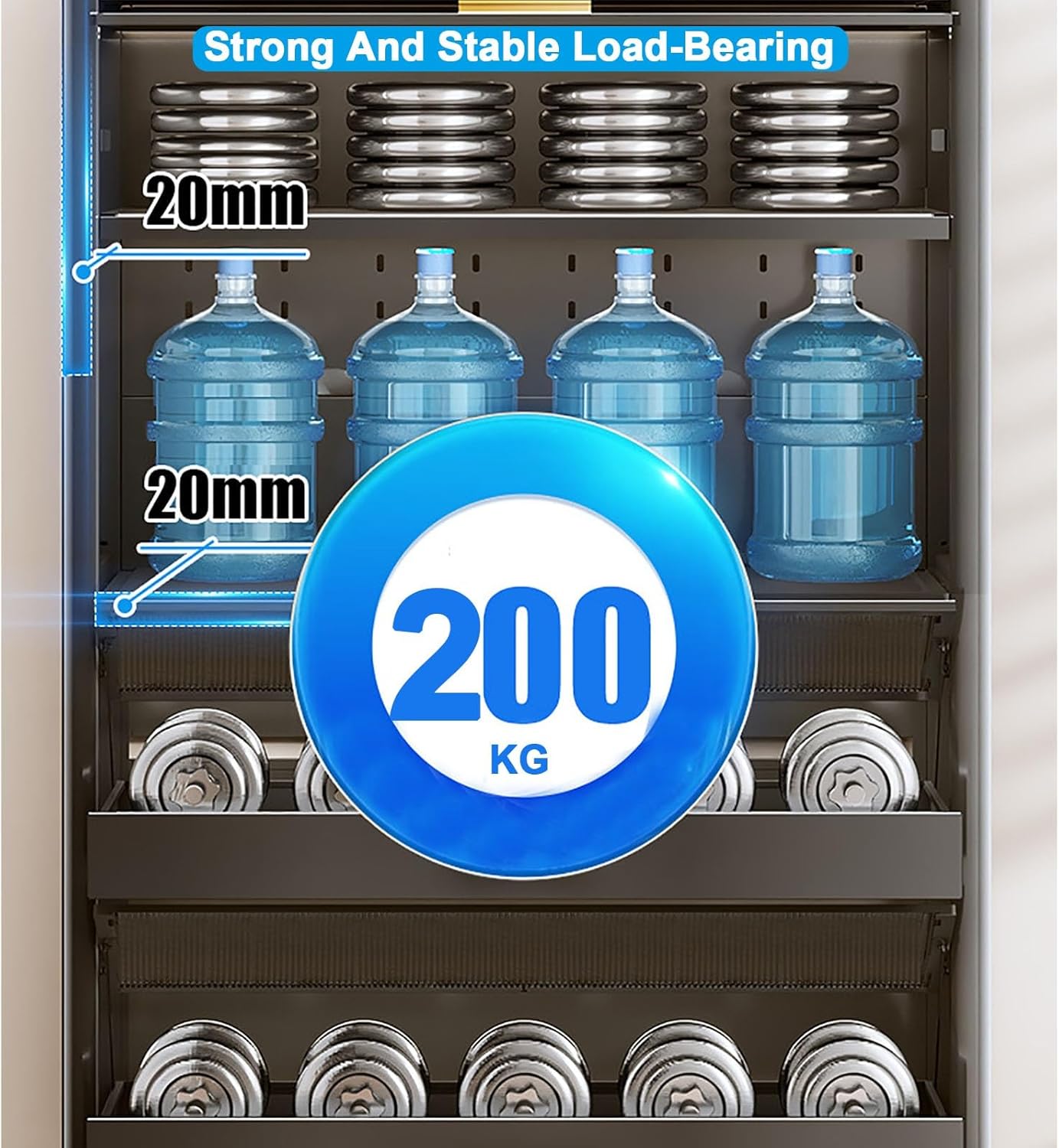 Microwave Stand Microwave Oven Rack,Bakers Racks for Kitchens with Storage 4-Tier Kitchen Shelf, Industrial Microwave Oven Stand Cabinet, Kitchen Hutch Sideboard, Coffee Bar, with Hooks and