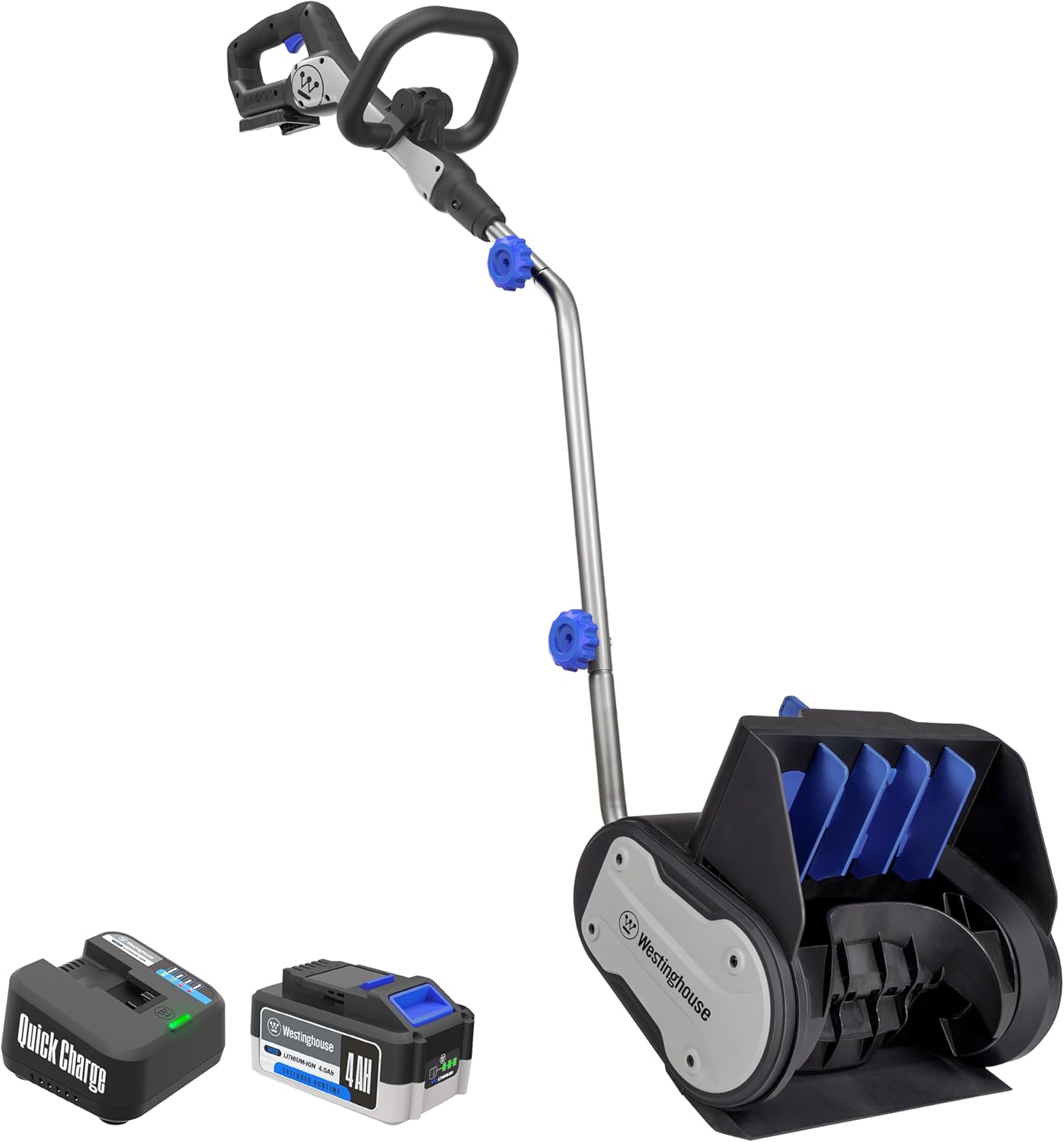 Westinghouse WSnow13S 20V Cordless Electric Snow Shovel Kit, 13-inches Wide, 20V 4Ah Battery Included, 20 ft. Throwing Distance, plows 350 lbs/min for Driveway/Steps/Sidewalk/Porch