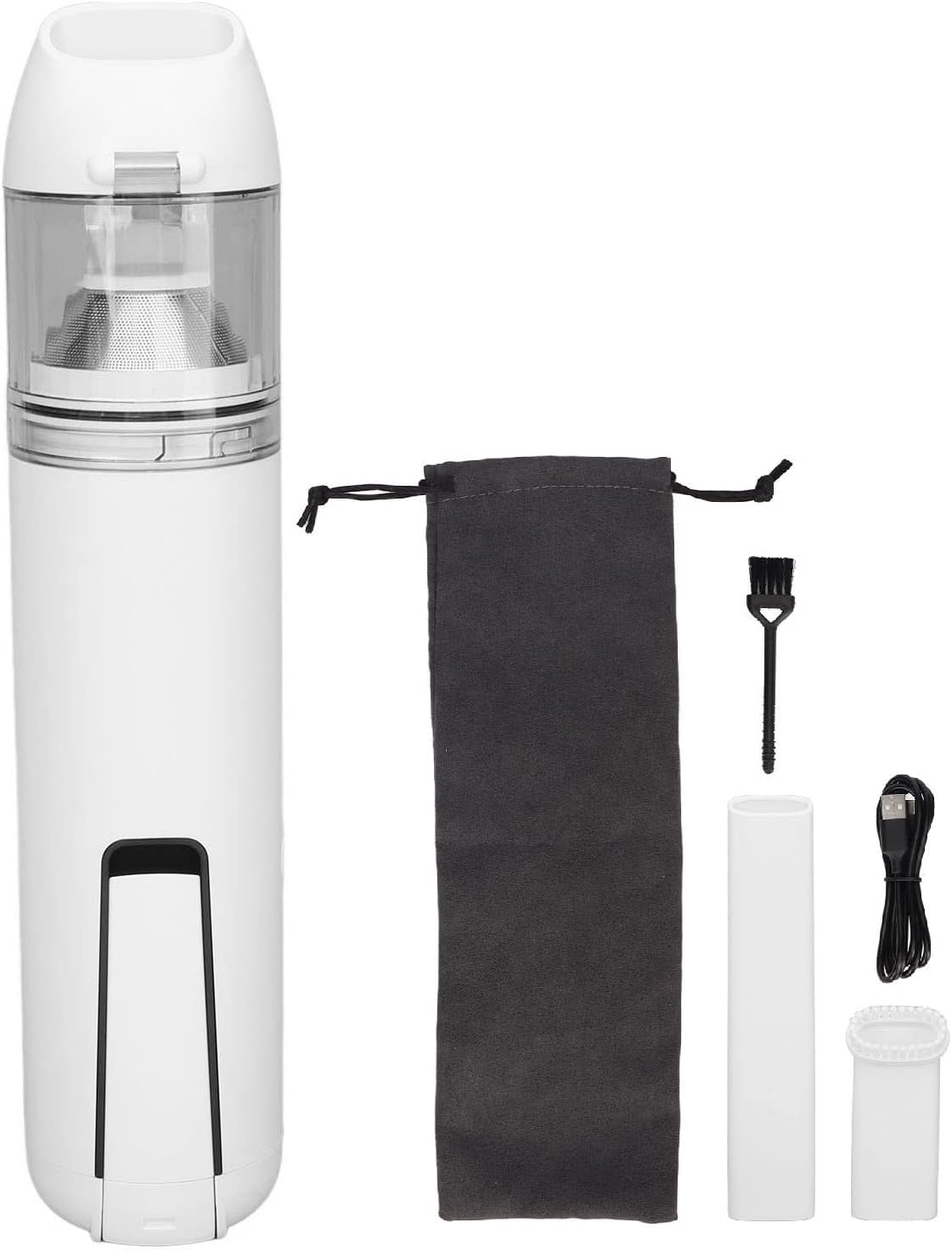 15000Pa Brushless Vacuum Cleaner, Car Vacuum Cleaner, 2 Levels Cleaning Mode Small Handheld Double Filtration Vacuum with Intelligent Chip for Dust Hair (White)