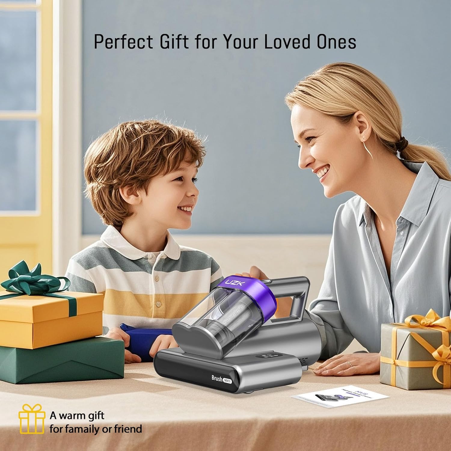 Bed Vacuum Cleaner Mattress Vacuum Cleaner,16Kpa Powerful Handheld Vacuums with UV-C Light & Double Dust Cup & High Heating & Ultrasonic & Anion for Bed Sofa (MV11,Purple)